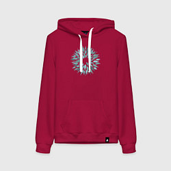 Толстовка-худи хлопковая женская Рыбный круг, цвет: маджента