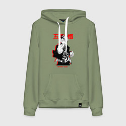 Толстовка-худи хлопковая женская Сатору Годжо сильнейший - Магическая битва, цвет: авокадо