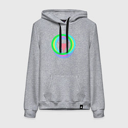 Толстовка-худи хлопковая женская Кольца окружностей с треугольником, цвет: меланж