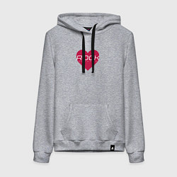 Толстовка-худи хлопковая женская Рок любовь навсегда, цвет: меланж