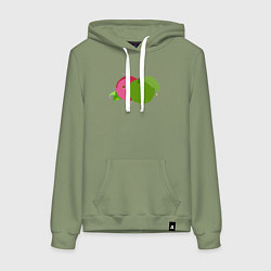 Женская толстовка-худи Яблоко пиксель арт