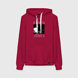 Толстовка-худи хлопковая женская Elvin Jones jazz legend, цвет: маджента