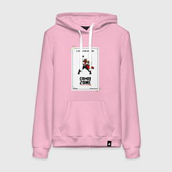 Толстовка-худи хлопковая женская Comix zone - power, цвет: светло-розовый