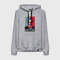 Толстовка-худи хлопковая женская Doctor, цвет: меланж