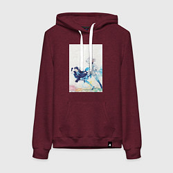 Толстовка-худи хлопковая женская Ванитас Ной Архивист, цвет: меланж-бордовый