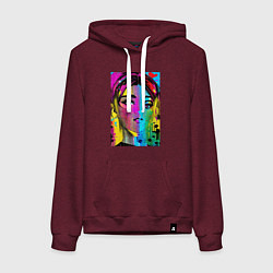 Женская толстовка-худи Портрет девушки - нейросеть