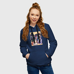 Толстовка-худи хлопковая женская Корзинка фруктов Кё Сома, цвет: тёмно-синий — фото 2