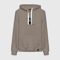 Толстовка-худи хлопковая женская Космопланктон, цвет: утренний латте