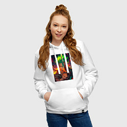 Толстовка-худи хлопковая женская Ван-Пис Зоро Ророноа мечник, цвет: белый — фото 2