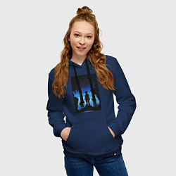 Толстовка-худи хлопковая женская Моя геройская академия Идзуку Мидория Кацуки Бакуг, цвет: тёмно-синий — фото 2