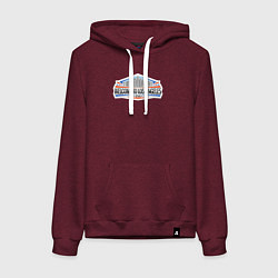 Толстовка-худи хлопковая женская Welcome to LA, цвет: меланж-бордовый