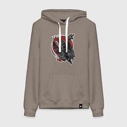 Толстовка-худи хлопковая женская Suzuki hayabusa, цвет: утренний латте