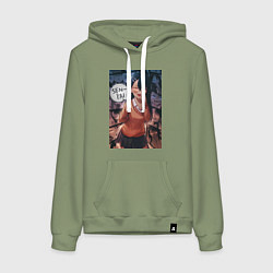 Толстовка-худи хлопковая женская Не издевайся, Нагаторо Хаясэ senpai, цвет: авокадо