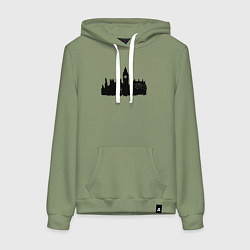 Толстовка-худи хлопковая женская Тардис и Лондон, цвет: авокадо
