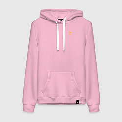 Толстовка-худи хлопковая женская За Родину, за Сталина, цвет: светло-розовый