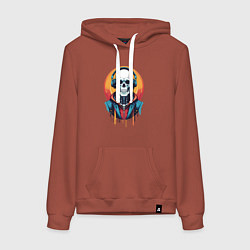 Женская толстовка-худи Скелет в наушниках