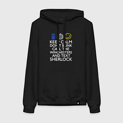 Толстовка-худи хлопковая женская Doctor Sherlock, цвет: черный