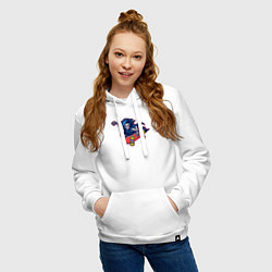 Толстовка-худи хлопковая женская Смерть скейтер, цвет: белый — фото 2