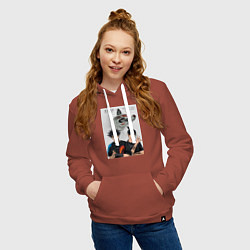 Толстовка-худи хлопковая женская Магическая битва Мэгуми Фусигуро Аки Хаякава, цвет: кирпичный — фото 2