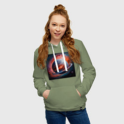 Толстовка-худи хлопковая женская Огненная планета, цвет: авокадо — фото 2