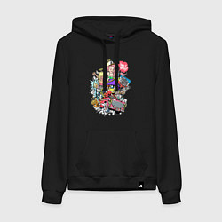 Толстовка-худи хлопковая женская Делай всё по-своему, цвет: черный