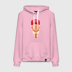 Толстовка-худи хлопковая женская Trump - America, цвет: светло-розовый