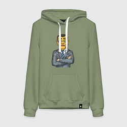 Толстовка-худи хлопковая женская Человек кукла, цвет: авокадо