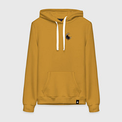 Толстовка-худи хлопковая женская Черный кролик Мини, цвет: горчичный