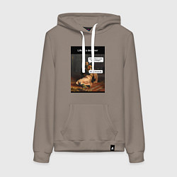 Толстовка-худи хлопковая женская Дизайнер, цвет: утренний латте