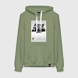 Толстовка-худи хлопковая женская Porsche 911 стильный автомобиль, цвет: авокадо