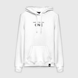 Толстовка-худи хлопковая женская BTS One, цвет: белый