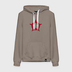 Толстовка-худи хлопковая женская Red star USSR, цвет: утренний латте