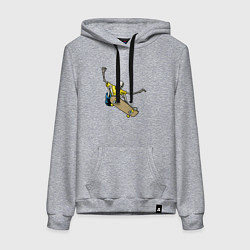 Толстовка-худи хлопковая женская Мёртвый скейтбордист, цвет: меланж