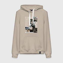 Толстовка-худи хлопковая женская Stray kids Bang Chan Eternity, цвет: миндальный