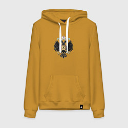 Женская толстовка-худи Герб РФ чёрный орёл