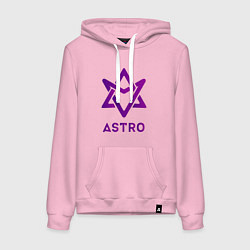 Толстовка-худи хлопковая женская Звезда Astro, цвет: светло-розовый