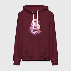 Женская толстовка-худи Классная змея в розах