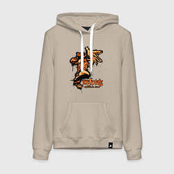 Толстовка-худи хлопковая женская Limp Bizkit - graffiti, цвет: миндальный