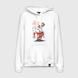 Женская толстовка-худи Санта Клаус наполняет себя вином