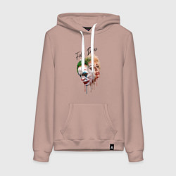 Толстовка-худи хлопковая женская Folie a Deux - Joker, цвет: пыльно-розовый