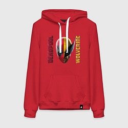 Толстовка-худи хлопковая женская Deadpool - Wolverine, цвет: красный