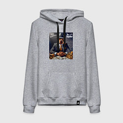Толстовка-худи хлопковая женская Dog Corleone - ai art fantasy, цвет: меланж