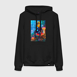 Женская толстовка-худи Барт Симпсон сидит на сказочном грибе - нейроарт ф