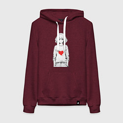 Женская толстовка-худи Девочка аниме сердце