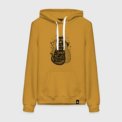 Женская толстовка-худи Keep calm and love cats