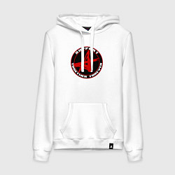 Толстовка-худи хлопковая женская Алиса support, цвет: белый