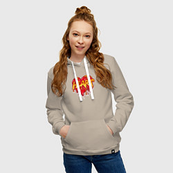 Толстовка-худи хлопковая женская Honey heart, цвет: миндальный — фото 2