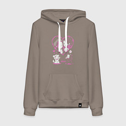 Толстовка-худи хлопковая женская NANA Нана Коматсу и Осаки, цвет: утренний латте