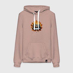 Женская толстовка-худи Медведь на кленовом листе