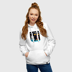 Толстовка-худи хлопковая женская Маяк и парусник, цвет: белый — фото 2